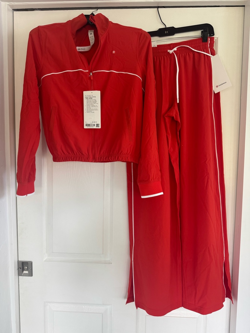 NWT Lululemon Court Rival Tennis Track Jacket Wide Leg Pant Set Sz 2